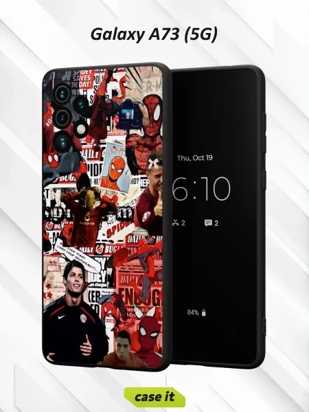Case it Чехол на Samsung A73 5Gс принтом Футбол и Человек-паук