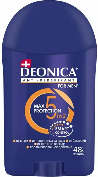 DEONICA Дезодорант твердый For Men 5Protection 2 штуки по 40 мл