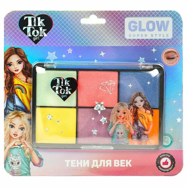 Тени для век палетка для глаз Tik Tok Girl, 6 цветов, подарочная детская косметика для девочек