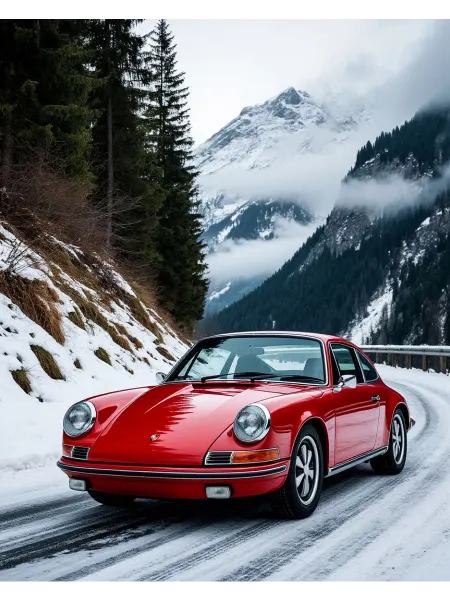 Постер "Ретро Автомобиль" Porsche 60x80