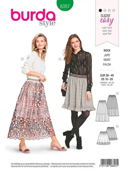 Burda Выкройка 6357 Юбка