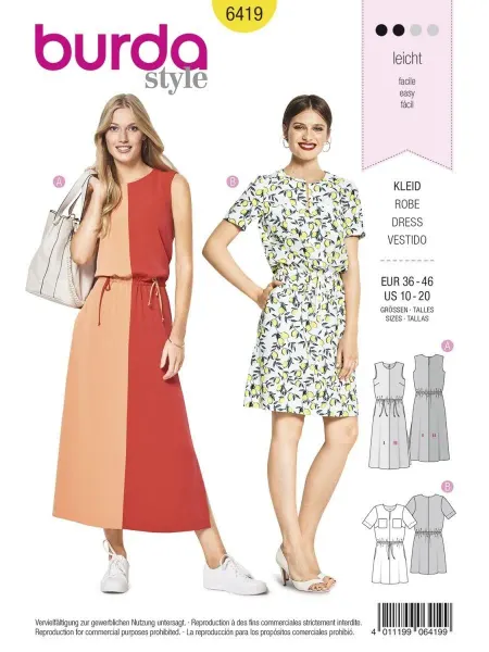 Burda Выкройка 6419 Платье