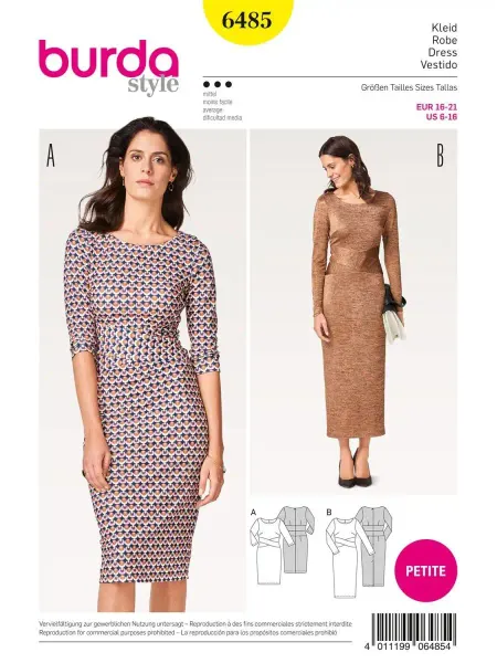 Burda Выкройка 6485 Платье