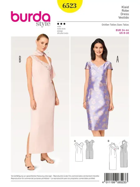 Burda Выкройка 6523 Платье