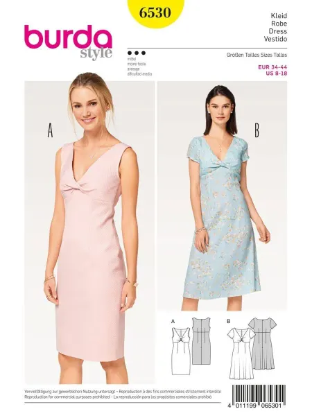 Burda Выкройка 6530 Платье
