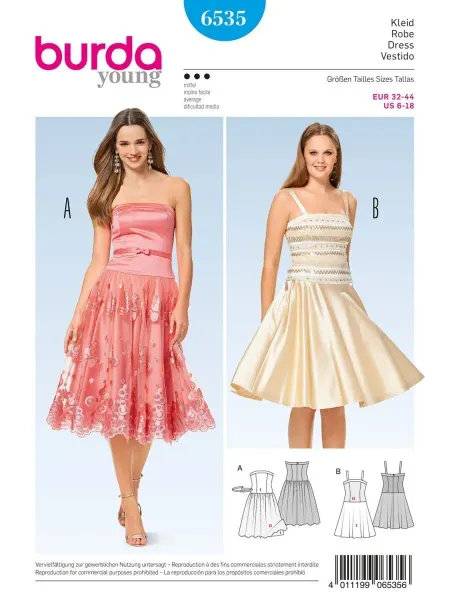 Burda Выкройка 6535 Платье
