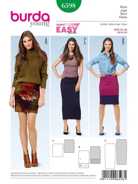 Burda Выкройка 6598 Юбка