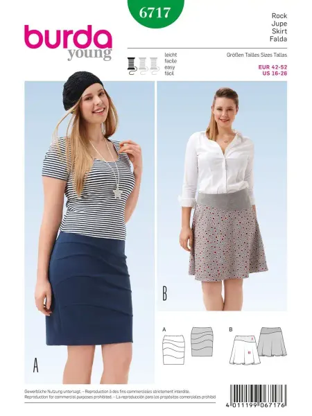 Burda Выкройка 6717 Юбка