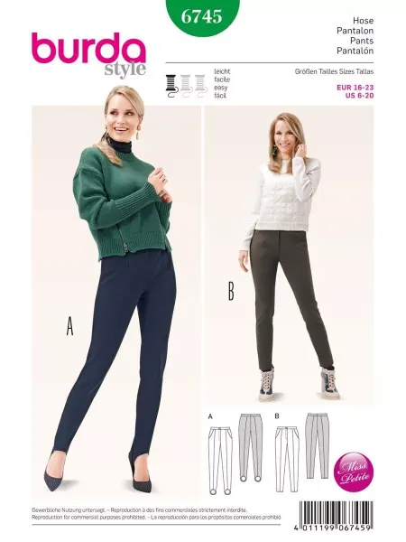 Burda Выкройка 6745 Брюки