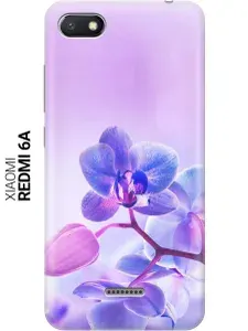 Cиликоновый чехол на Xiaomi Redmi 6A / Сяоми Редми 6А с принтом "Лиловые орхидеи"