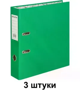 Attache Папка-регистратор, 75 мм, А4, зеленая, 3 шт