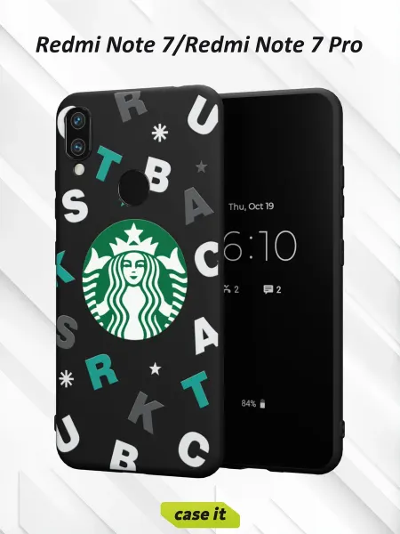 Case it Чехол на Redmi Note 7с принтом Starbucks