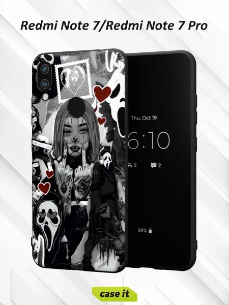 Case it Чехол на Redmi Note 7с принтом Готическая девушка
