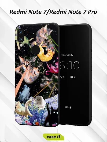 Case it Чехол на Redmi Note 7с принтом Космические коты