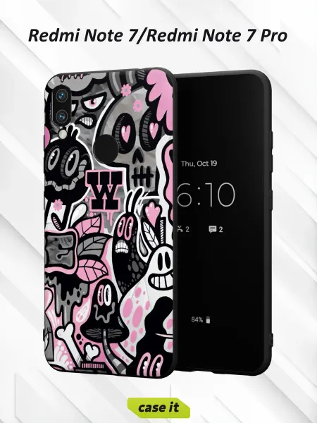Case it Чехол на Redmi Note 7с принтом Рожицы