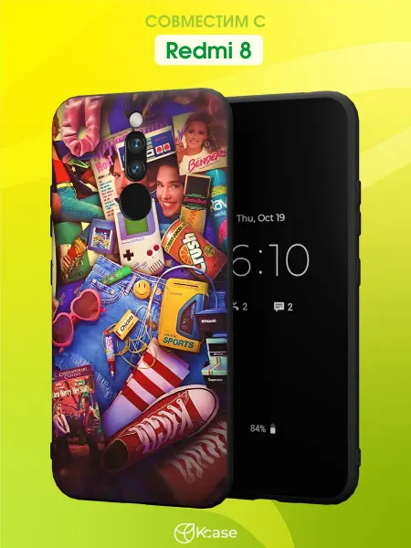 Kcase Чехол на Redmi 8 с принтом Гаджеты 80х