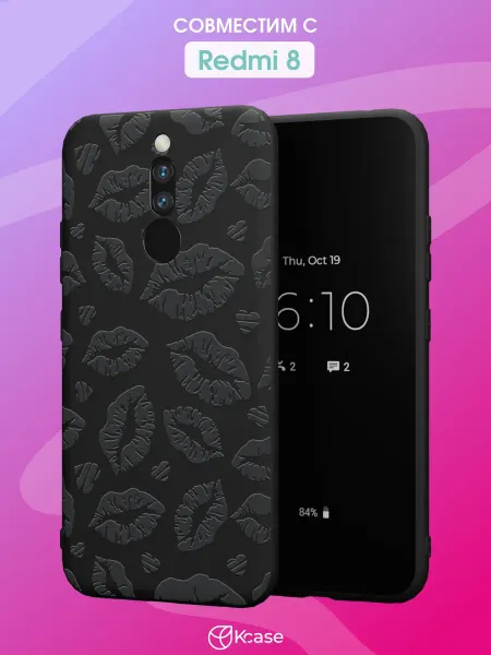 Kcase Чехол на Redmi 8 с принтом Губы