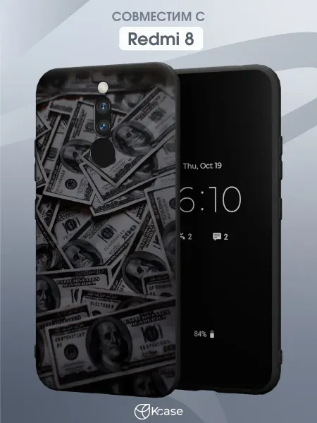 Kcase Чехол на Redmi 8 с принтом Деньги