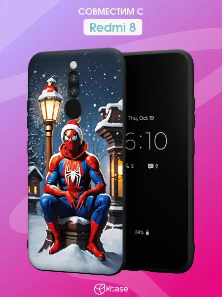 Kcase Чехол на Redmi 8 с принтом Спайдермен