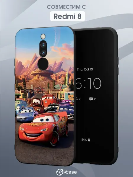 Kcase Чехол на Redmi 8 с принтом Тачки