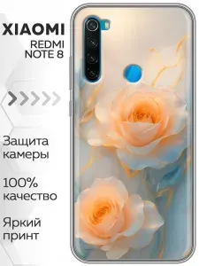 Чехол для Xiaomi RedMi Note 8 с принтом женский с цветами на Сяоми Редми Нот 8