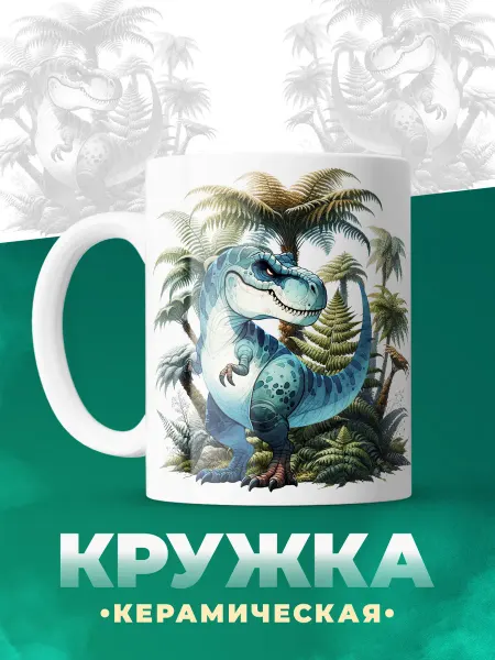 ФоксСтайл групп Кружка с принтом Динозавры №5 для ребенка на подарок 330 мл