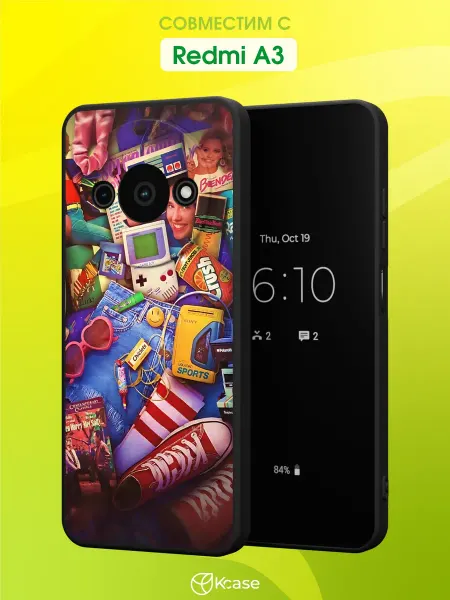 Kcase Чехол на Redmi A3 с принтом Гаджеты 80х