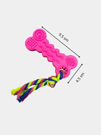 Игрушка для собак кость с канатом, грызунок для чистки зубов и массажа десен
