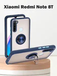 Чехол для Xiaomi Redmi Note 8T ( Редми Нот 8Т ), с кольцом, магнитный, подставка, синий