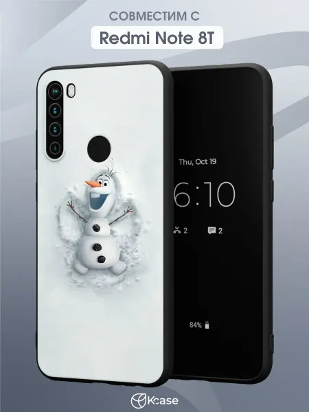 Kcase Чехол на Redmi Note 8T с принтом Олаф