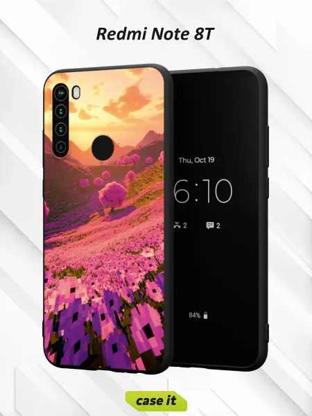 Case it Чехол на Redmi Note 8Tс принтом Пиксельные поля