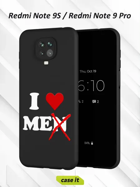 Case it Чехол на Redmi Note 9S и 9 Proс принтом I love me