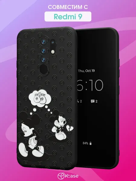Kcase Чехол на Xiaomi Redmi 9 с принтом Микки Маус