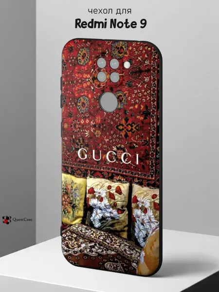 QuestCase Чехол на Redmi Note 9 с принтом Гучи