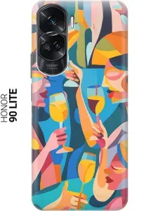 Силиконовый чехол на Honor 90 Lite с принтом "Разноцветный фуршет"