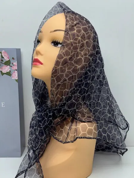 MM Shop Весенний платок для храма и церкви на голову 90x90