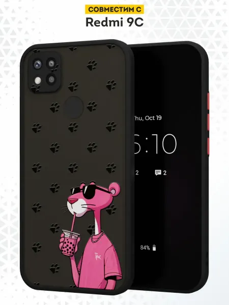 DesignOnCase Чехол бампер на Xiaomi Redmi 9C с принтом Розовая Пантера