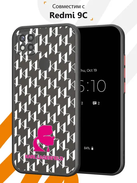 Мобилиус Чехол на Redmi 9C с принтом Карл Лагерфельд