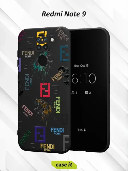 Case it Чехол на Redmi Note 9с принтом Fendi