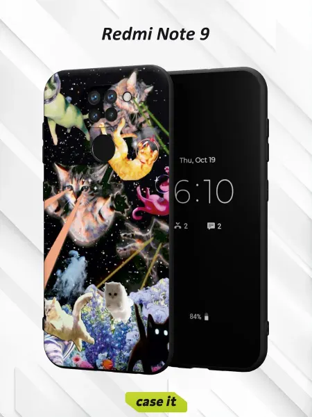Case it Чехол на Redmi Note 9с принтом Космические коты