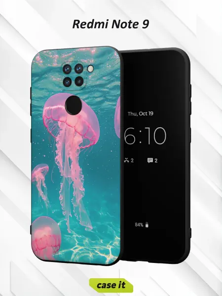 Case it Чехол на Redmi Note 9с принтом Медузы