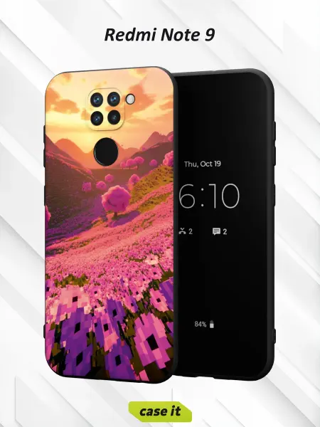 Case it Чехол на Redmi Note 9с принтом Пиксельные поля