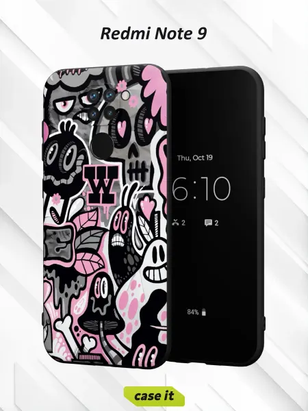 Case it Чехол на Redmi Note 9с принтом Рожицы