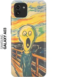 Силиконовый чехол на Samsung Galaxy A03 с принтом "Искаженный крик"