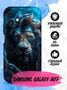 Противоударный чехол с волнами для Samsung Galaxy A07 (Самсунг Галакси А07) прозрачный, противоударный, с принтом