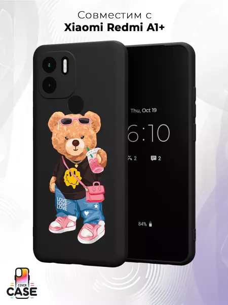 Cover Case Чехол на Redmi A1+ Redmi A2+ Poco C51 с принтом Мишка