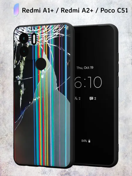 Secret.Case.Store Чехол на Redmi A1+ с принтом Помехи