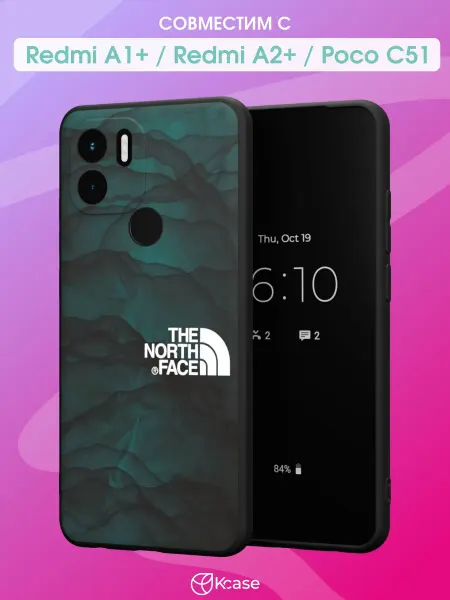 Kcase Чехол на Redmi A1+ с принтом THE NORTH FACE