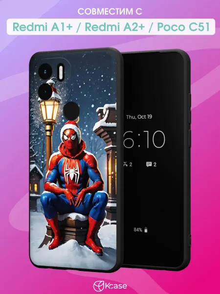 Kcase Чехол на Redmi A1+ с принтом Спайдермен