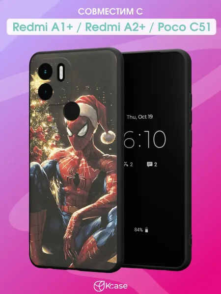 Kcase Чехол на Redmi A1+ с принтом Человек-паук